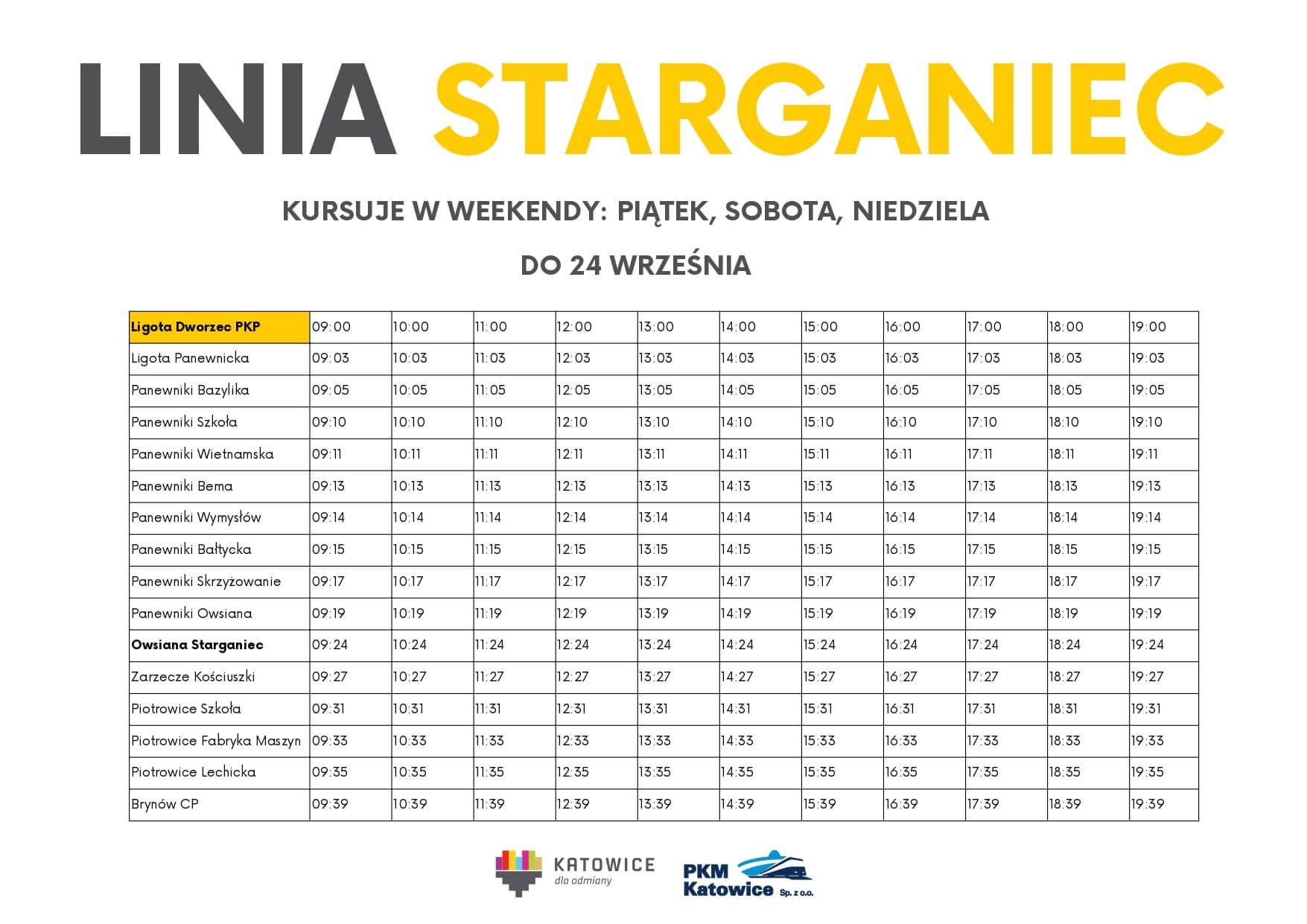 LINIA STARGANIEC rozkład jazdy 1