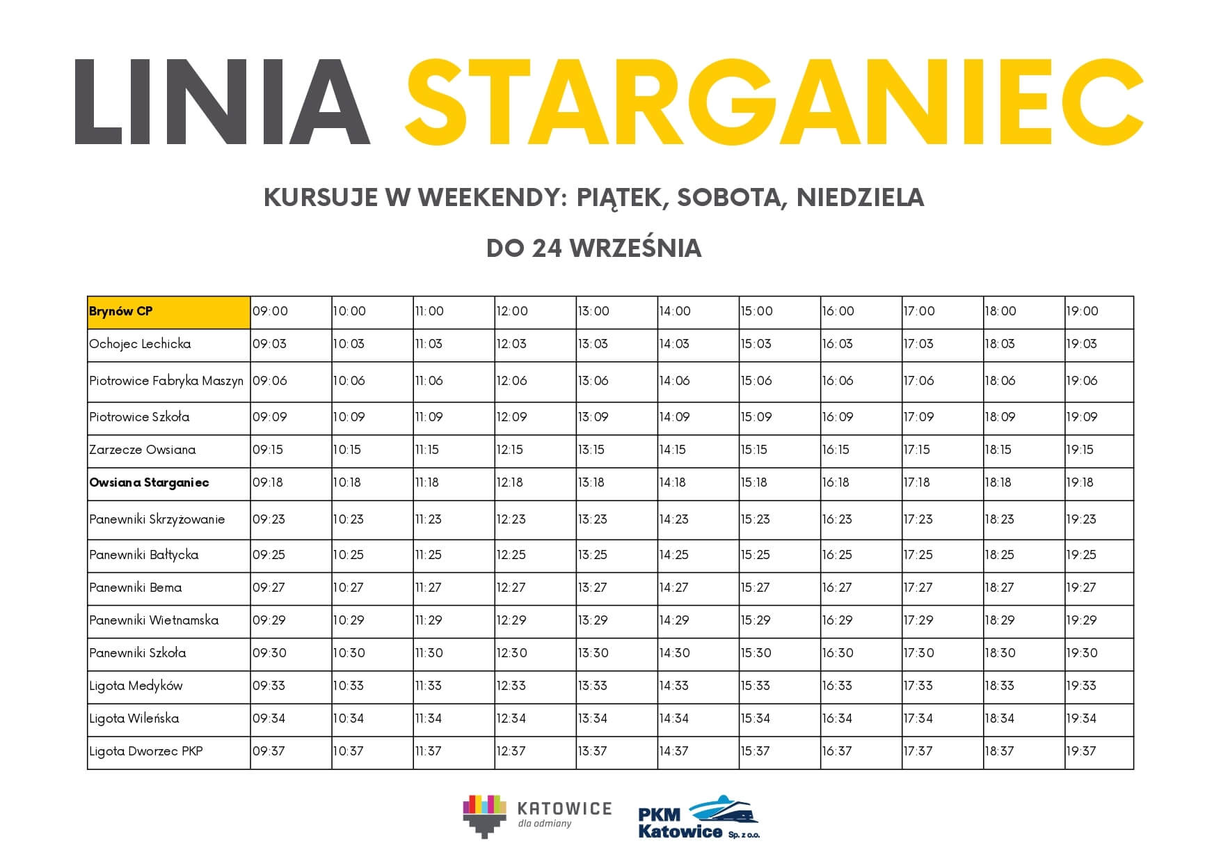 LINIA STARGANIEC rozkład jazdy 2