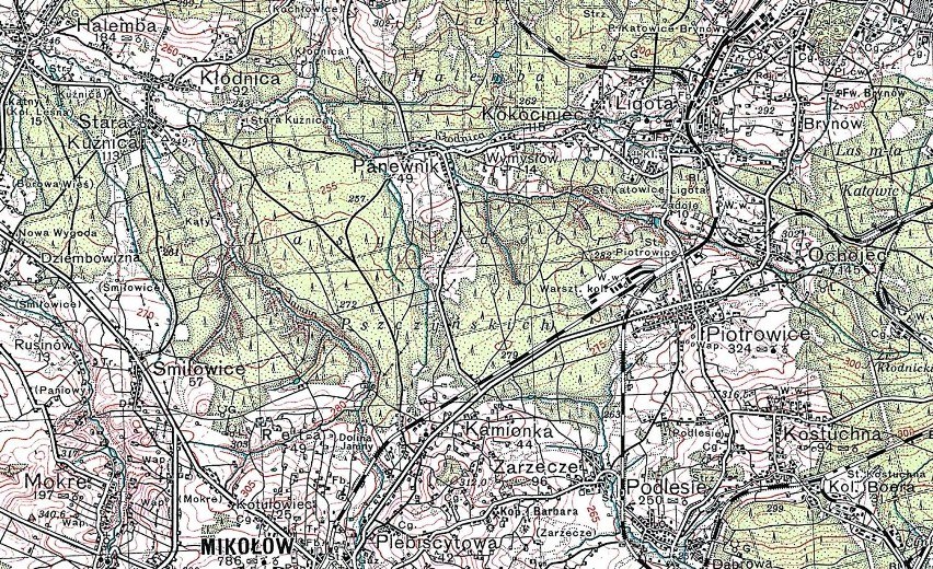 Mapa z lat trzydziestych