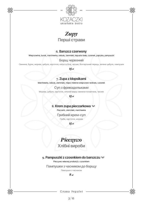 Menu Kozaczki 2