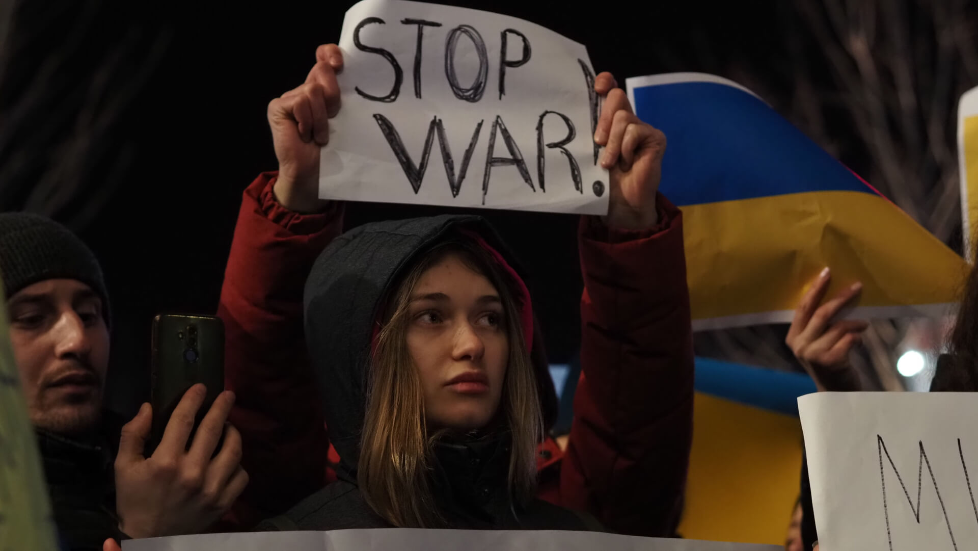 Manifestacja jedności z Ukrainą w Katowicach