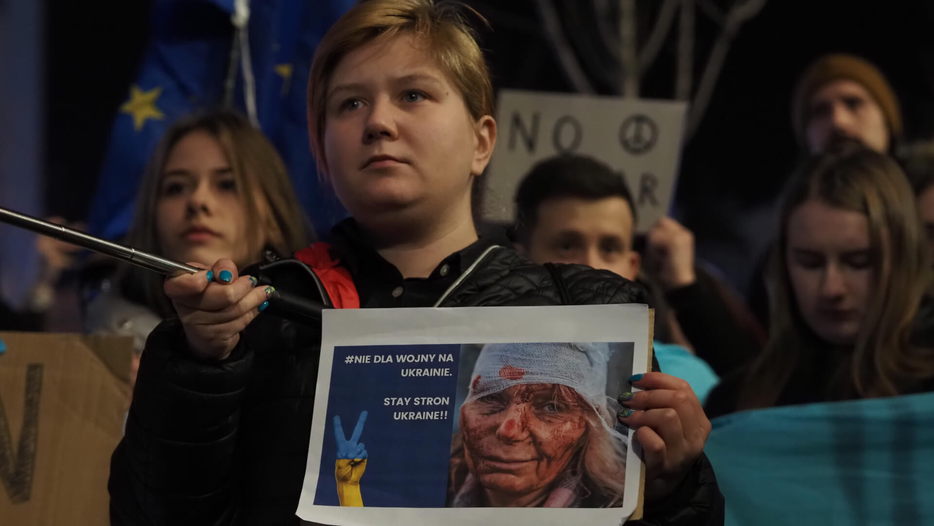 Manifestacja jedności z Ukrainą w Katowicach