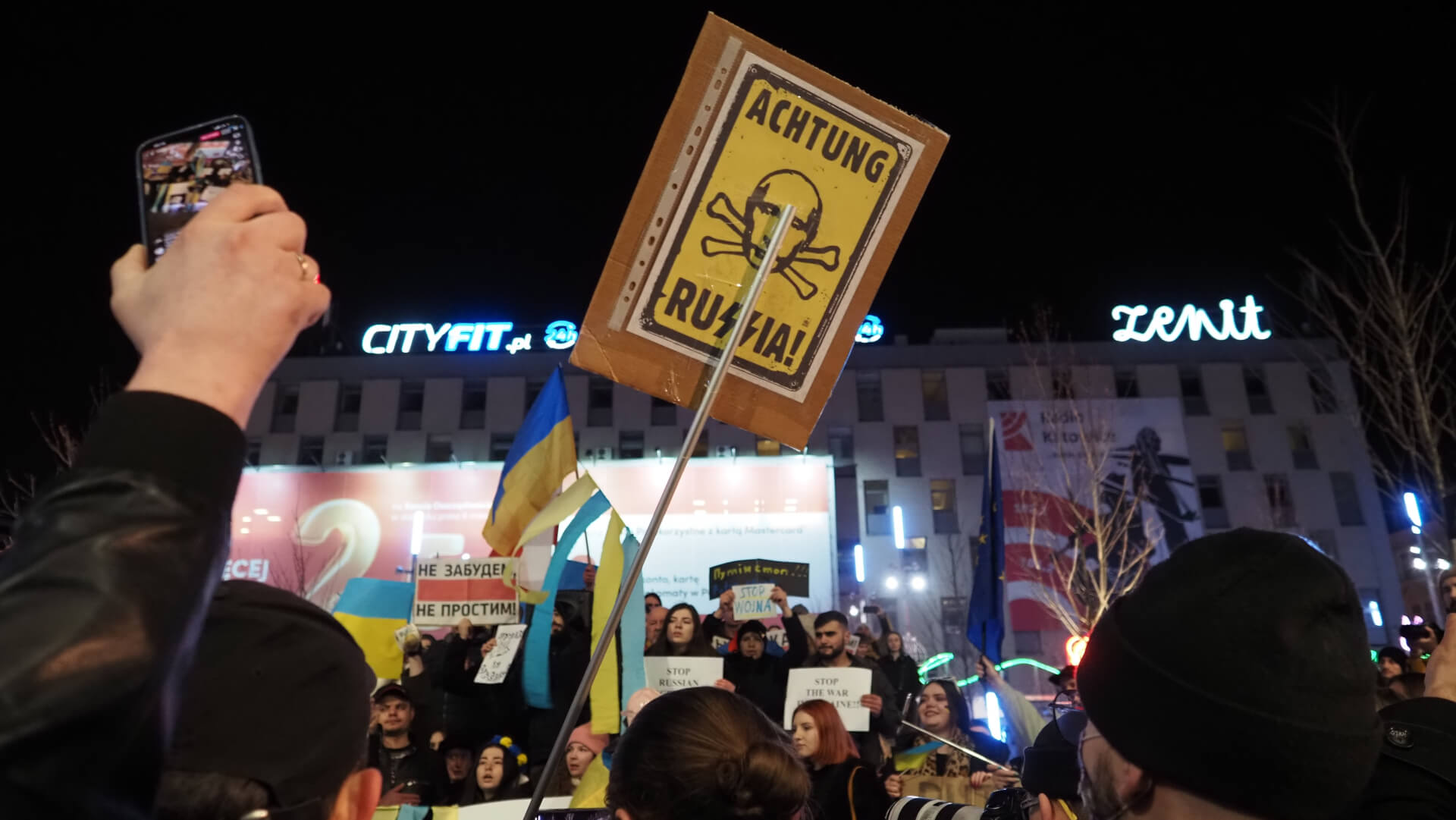 Manifestacja jedności z Ukrainą w Katowicach