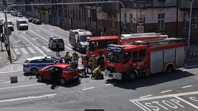 Wypadek katowice mickiewicza sokolska 1