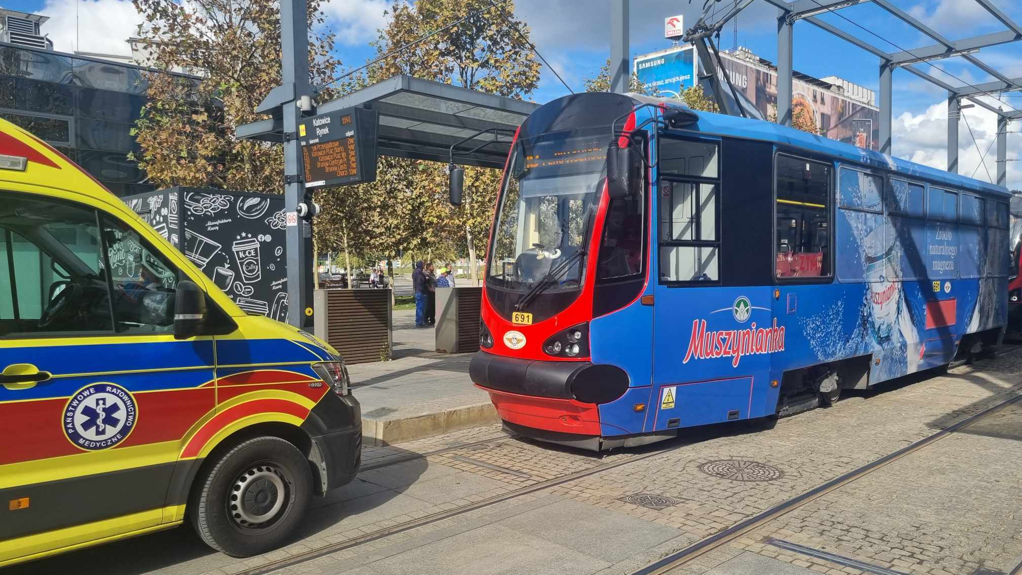 Reanimacja pasażera tramwaju linii 19, Katowice Rynek