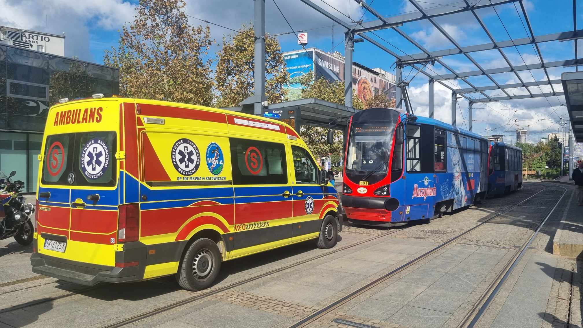 Reanimacja pasażera tramwaju linii 19, Katowice Rynek