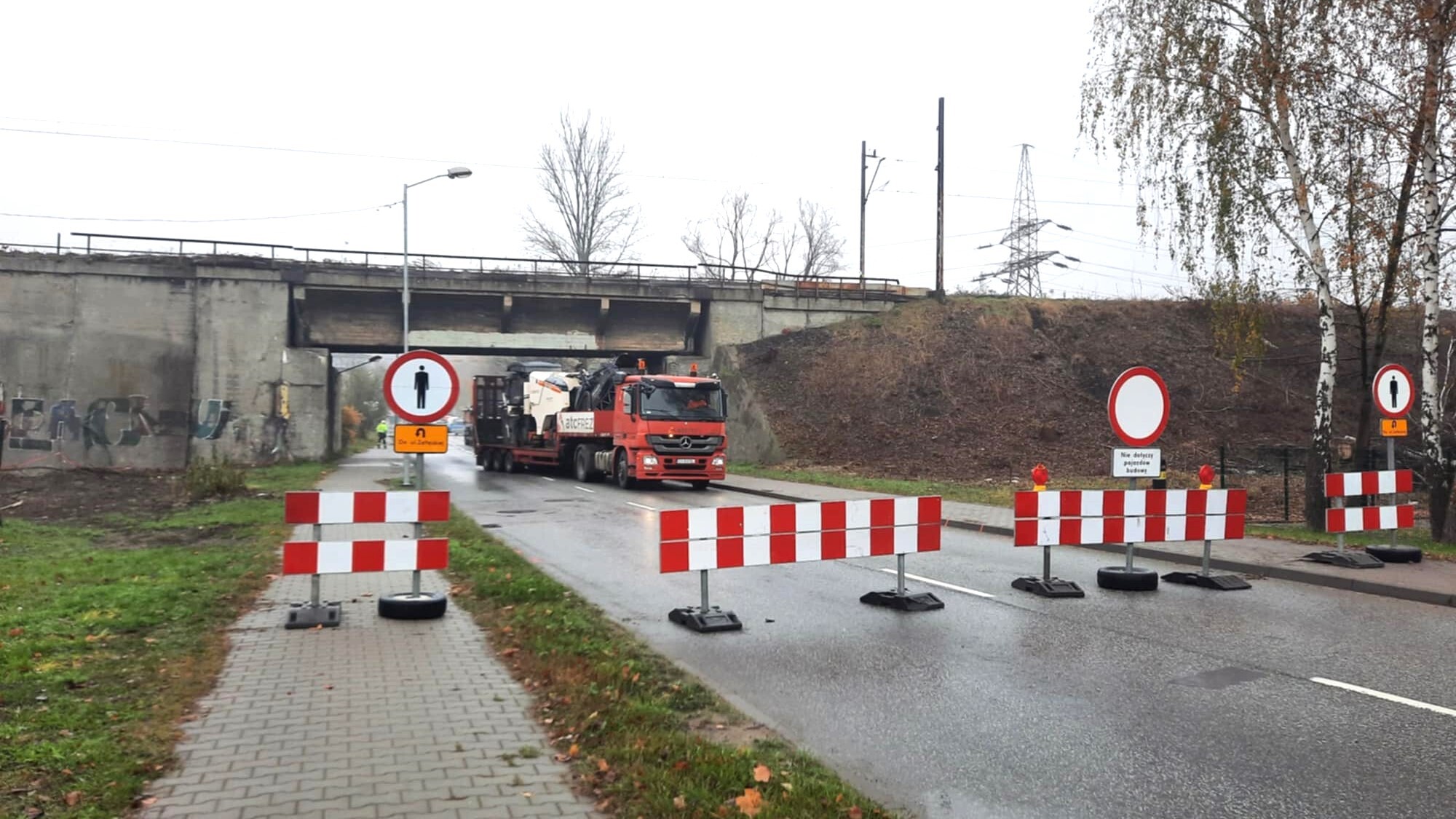 Wiadukt Załęska Katowice zamknięty