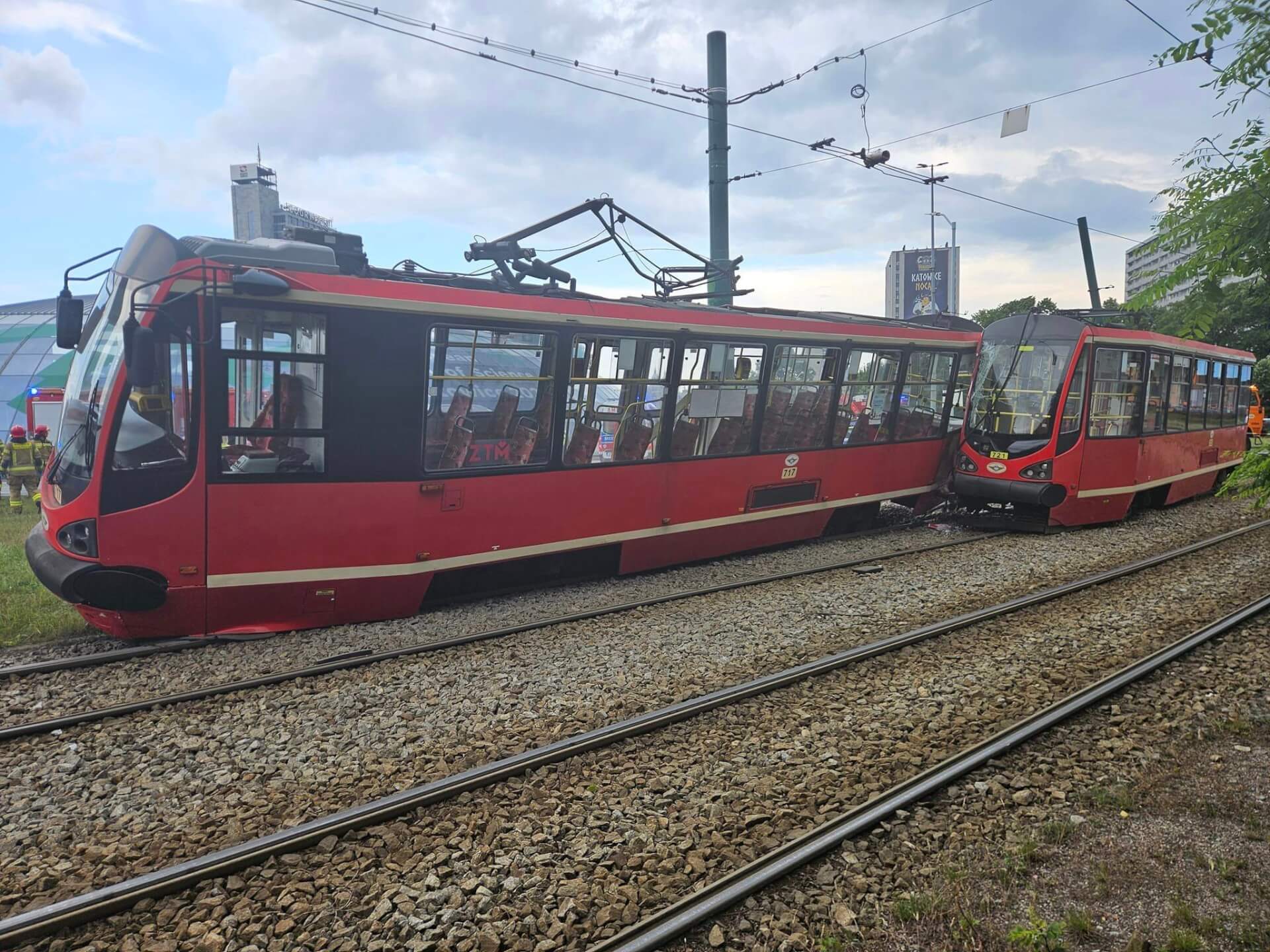 Wykolejenie tramwaju Katowice Rondo