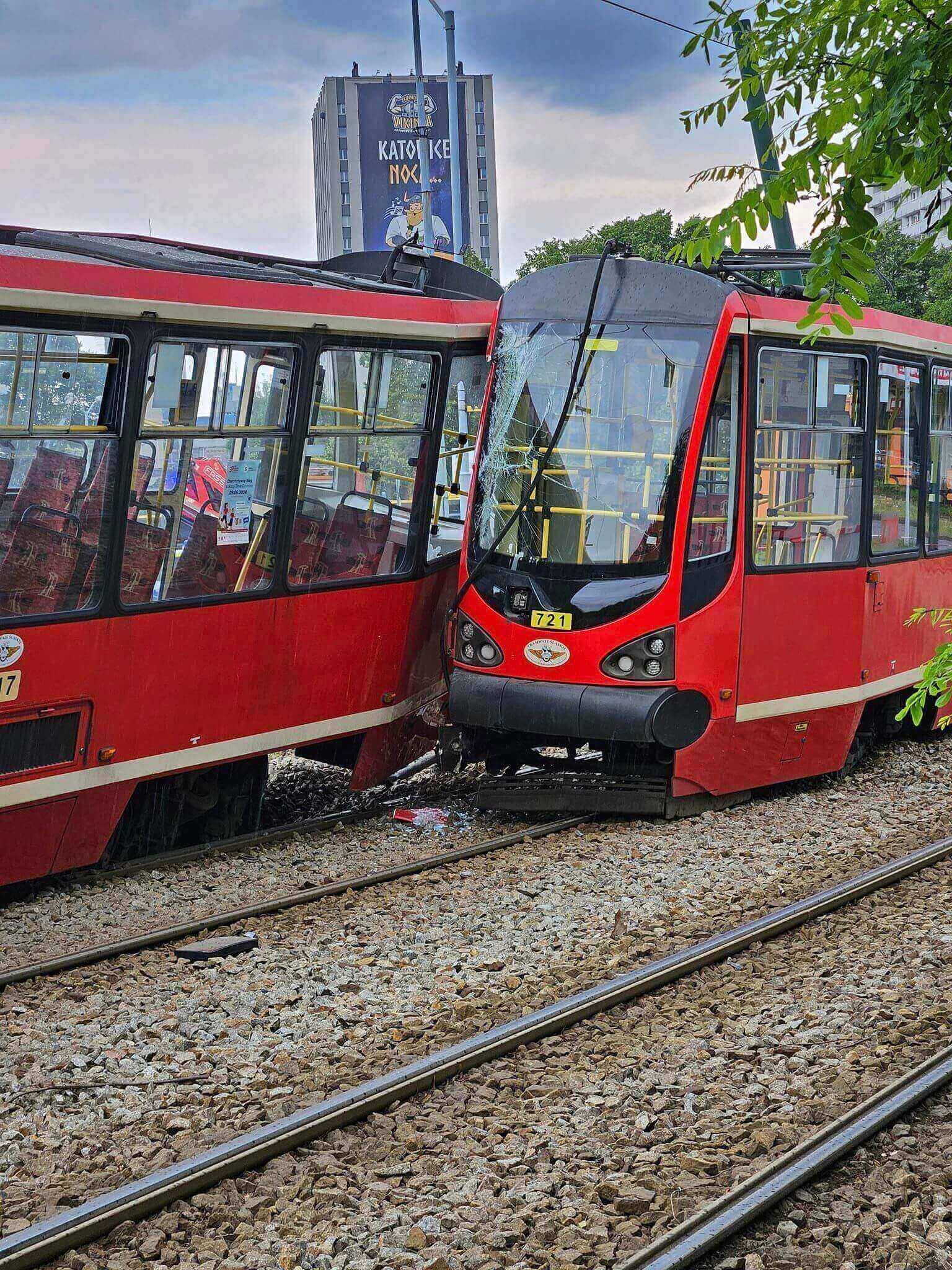 Wykolejenie tramwaju Katowice Rondo