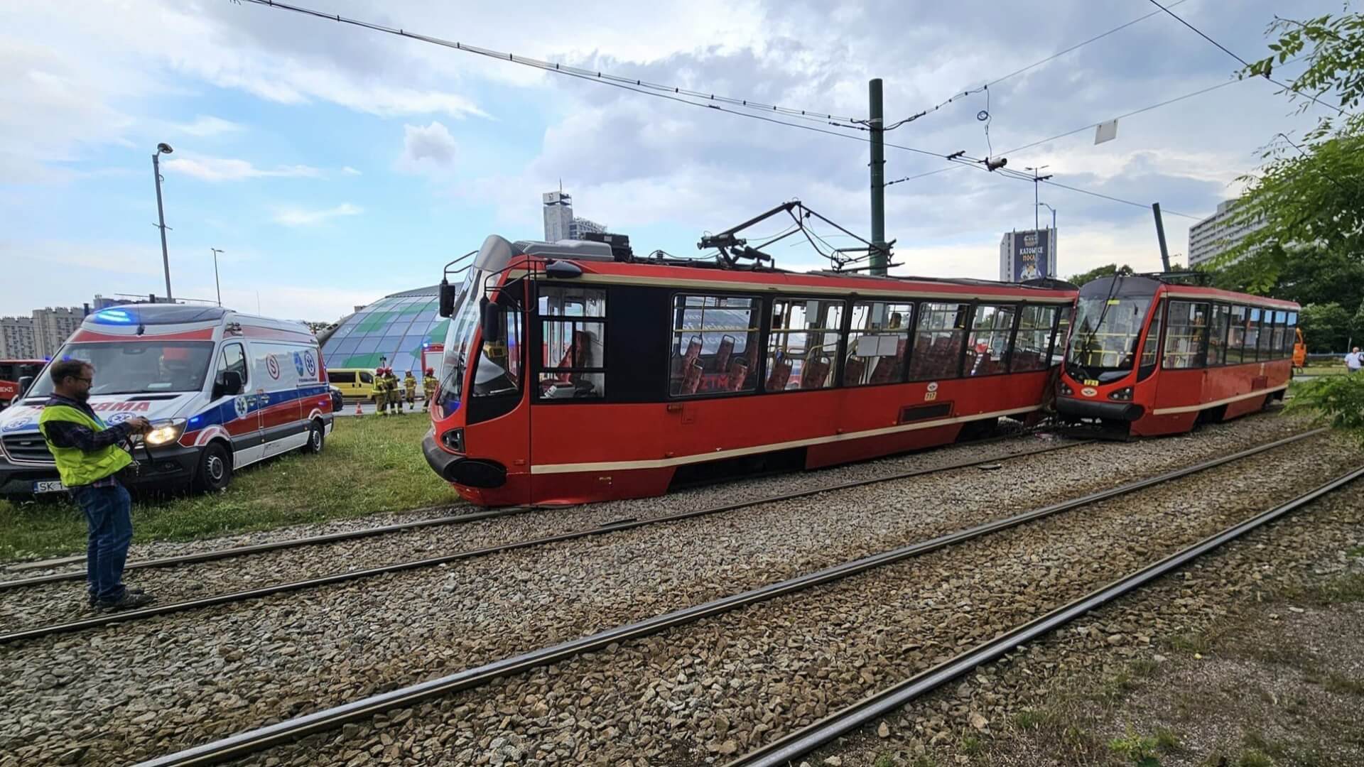 Wykolejenie tramwaju Katowice Rondo