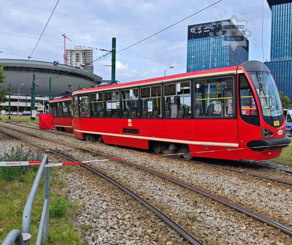 Wykolejenie tramwaju Katowice Rondo