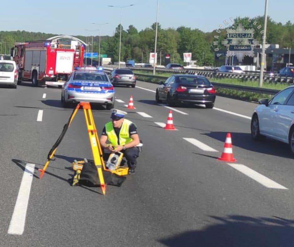 Wypadek motocykl katowice a4 02